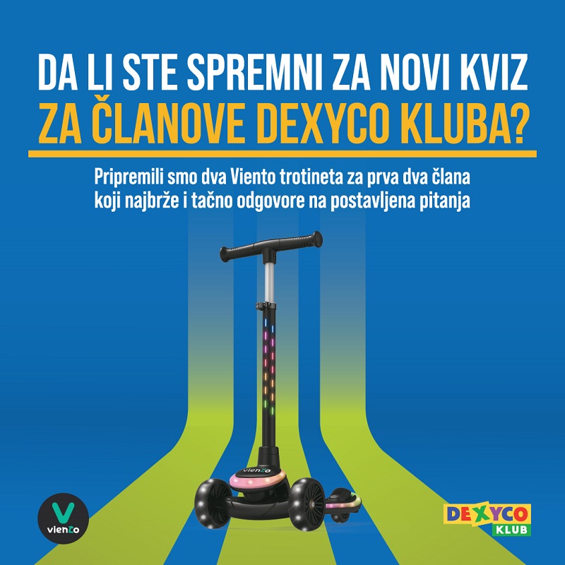 Najava nagradnog kviza za  članove Dexyco kluba