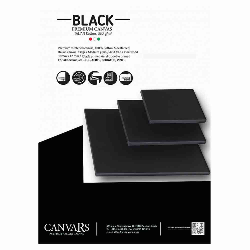 BLACK CANVARS 25X35CM 