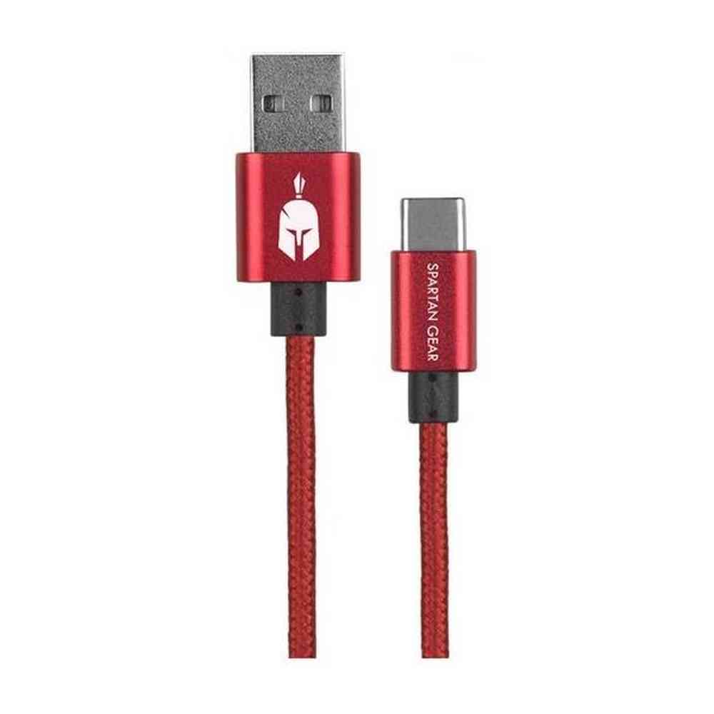 SPARTAN GEAR DOUBLE SIDED CHARGING CABLE - TYPE C - RED 