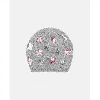 BLUKIDS KAPA HAT TRICOT STARS SEQUINS GREY MELANGE 