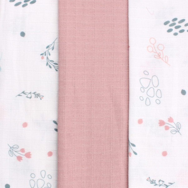 HYGGE TETRA PELENA OD MUSLINA DUSTY ROSE 3 KOM 80X80CM 